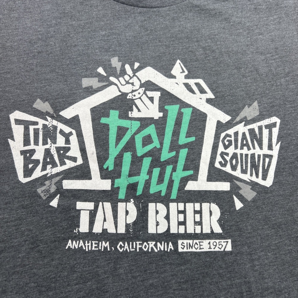 Dive Bar Shirt Club Doll Hut Tiny Bar‎ Anaheim California Gray T-shirt Mens XXL